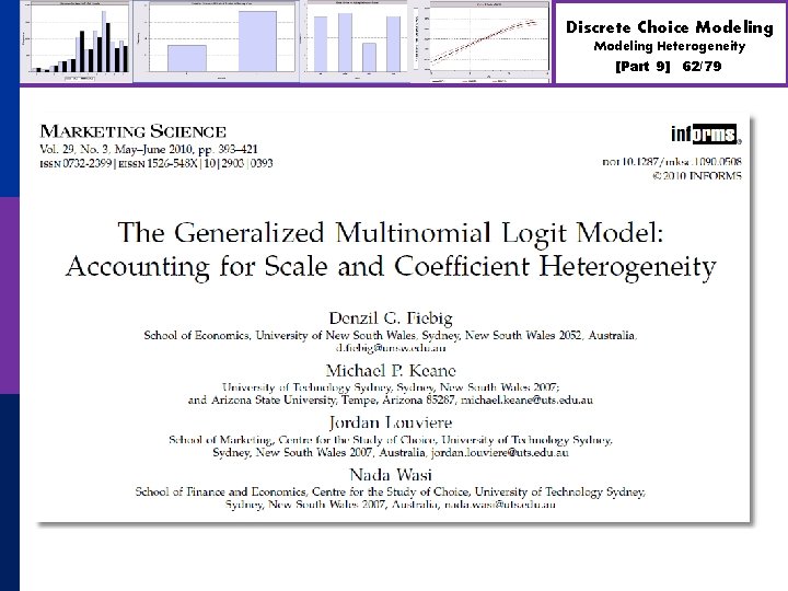 Discrete Choice Modeling Heterogeneity [Part 9] 62/79 