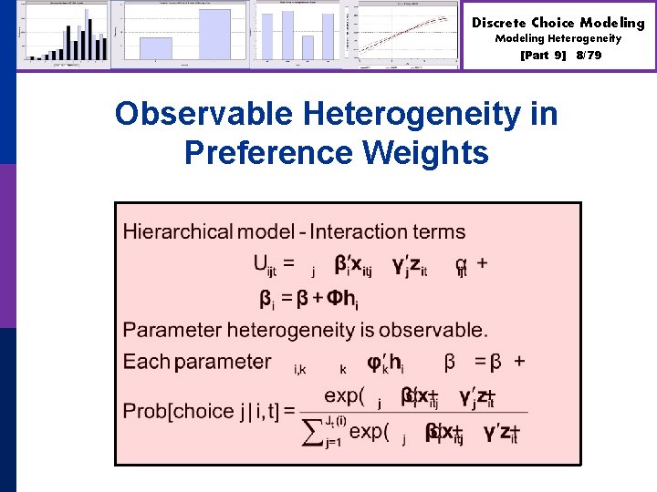 Discrete Choice Modeling Heterogeneity [Part 9] Observable Heterogeneity in Preference Weights 8/79 