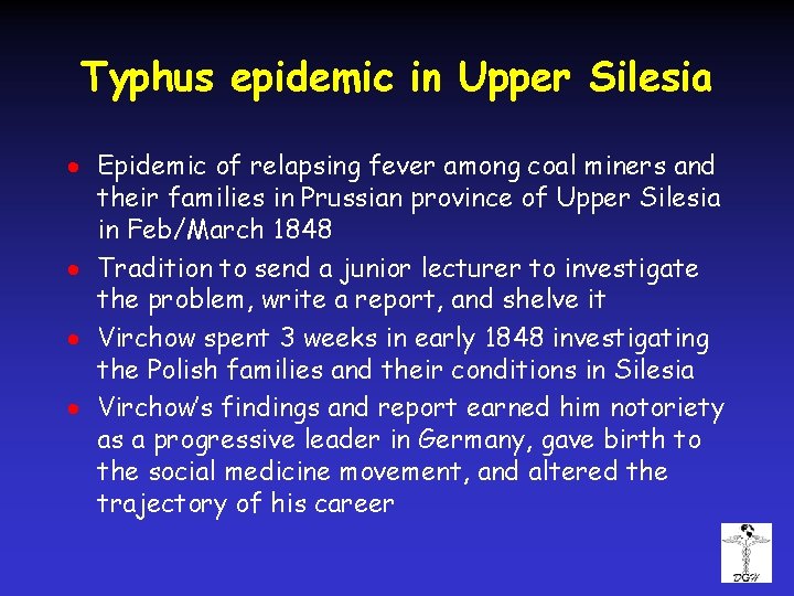 Typhus epidemic in Upper Silesia · Epidemic of relapsing fever among coal miners and