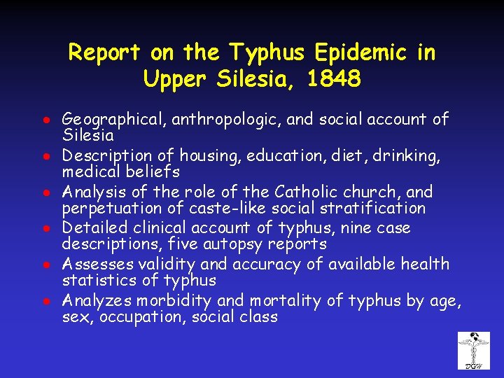 Report on the Typhus Epidemic in Upper Silesia, 1848 · Geographical, anthropologic, and social