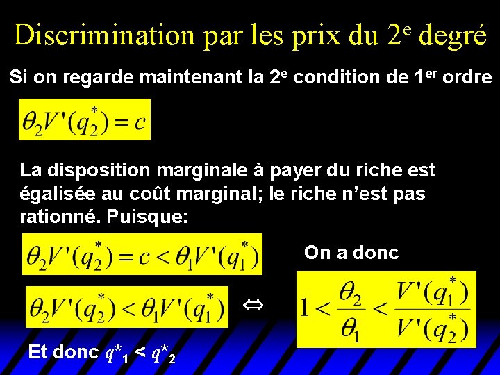 Discrimination par les prix du e 2 degré Si on regarde maintenant la 2