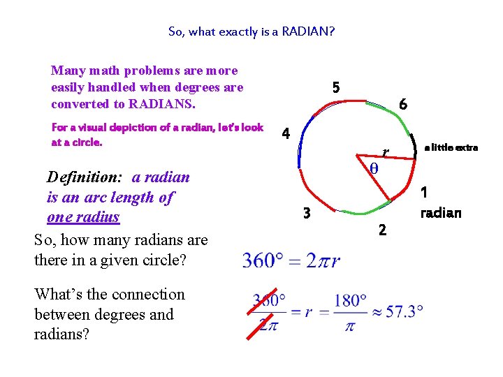 So, what exactly is a RADIAN? Many math problems are more easily handled when