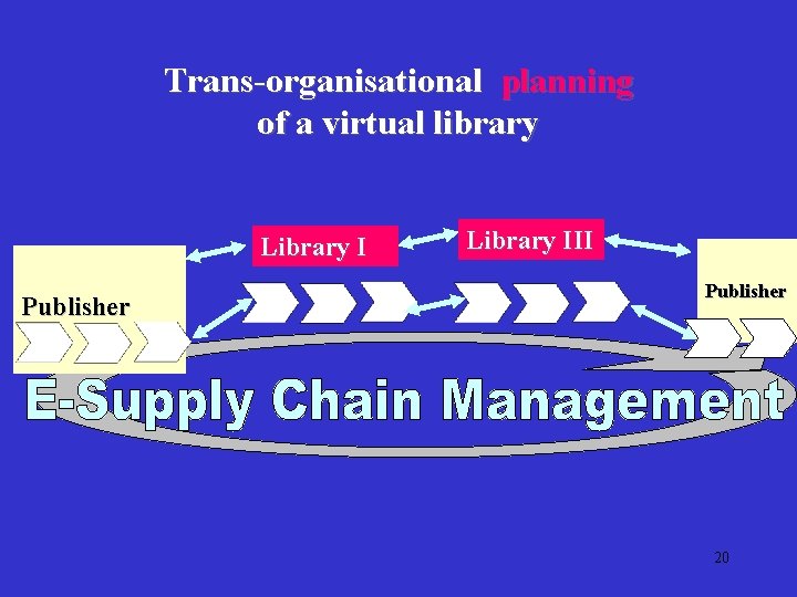 Trans-organisational planning of a virtual library Library III Publisher 20 