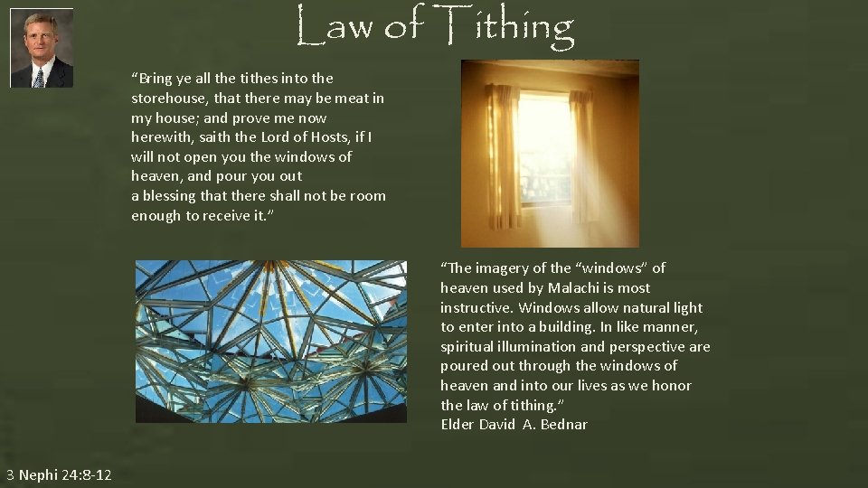 Law of Tithing “Bring ye all the tithes into the storehouse, that there may Law of Tithing “Bring ye all the tithes into the storehouse, that there may