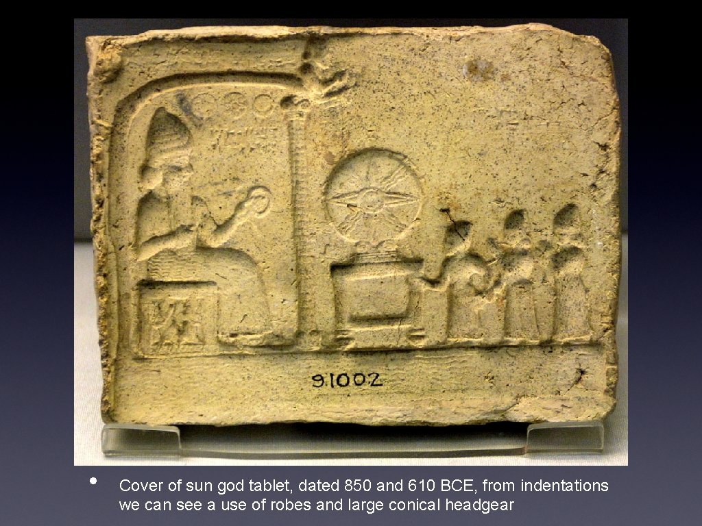  • Cover of sun god tablet, dated 850 and 610 BCE, from indentations