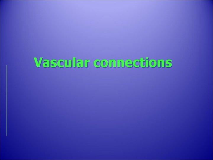Vascular connections 