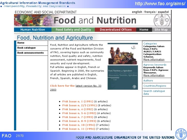 http: //www. fao. org/aims/ FAO 21/70 http: //www. fao. org/aims/ FAO 21/70