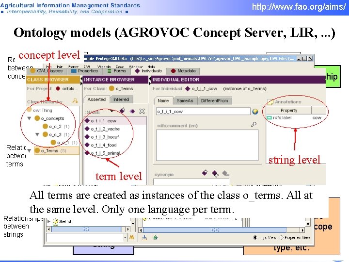 http: //www. fao. org/aims/ Ontology models (AGROVOC Concept Server, LIR, . . . ) http: //www. fao. org/aims/ Ontology models (AGROVOC Concept Server, LIR, . . . )