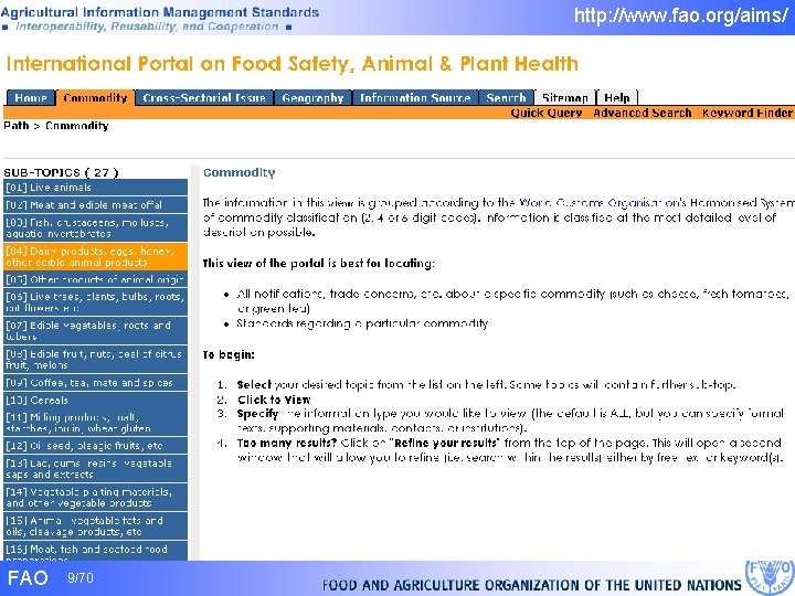 http: //www. fao. org/aims/ IPFSAPH FAO 9/70 http: //www. fao. org/aims/ IPFSAPH FAO 9/70