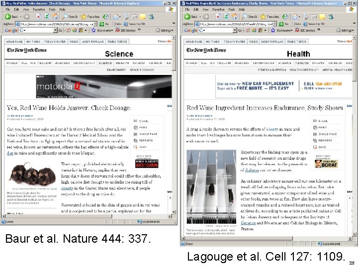 Baur et al. Nature 444: 337. Lagouge et al. Cell 127: 1109. 25 
