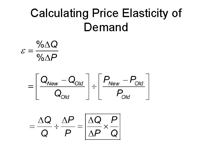 Calculating Price Elasticity of Demand 