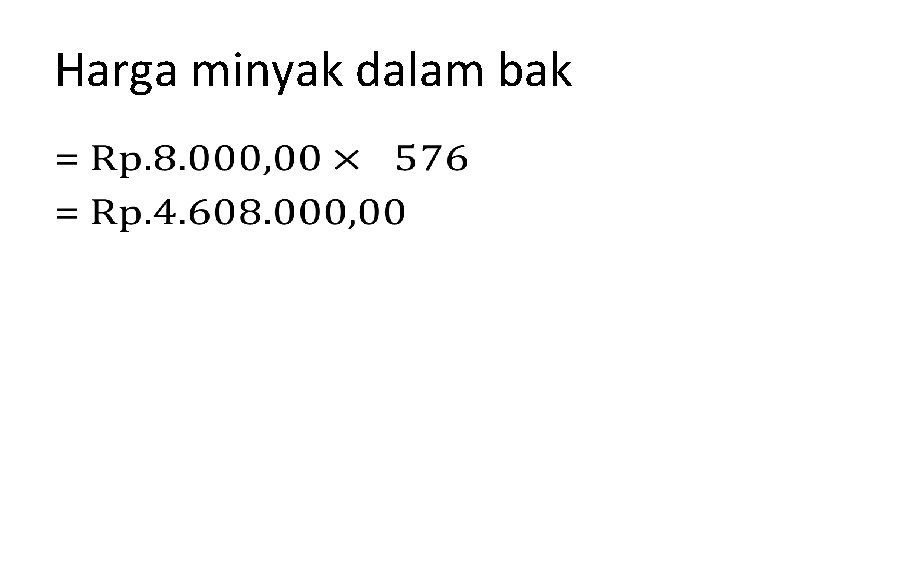 Harga minyak dalam bak • 