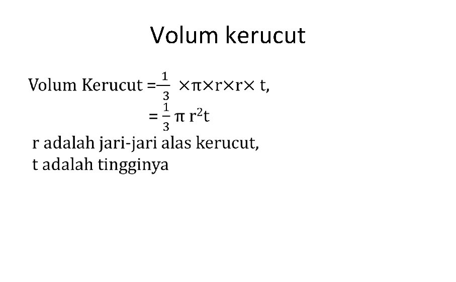 Volum kerucut 