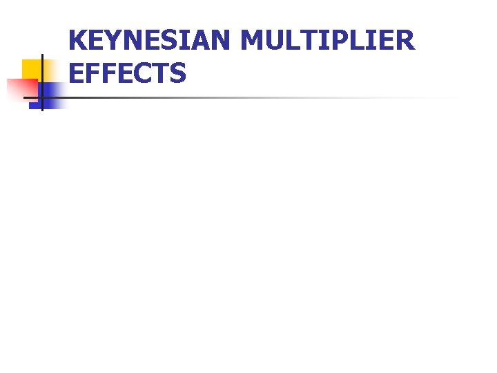 KEYNESIAN MULTIPLIER EFFECTS 