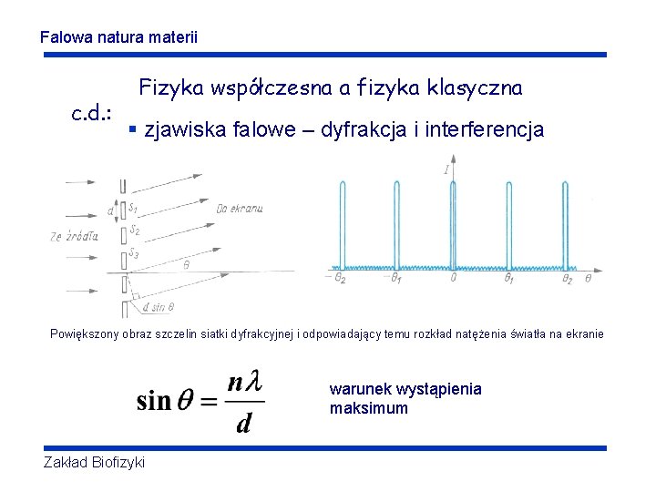 Falowa natura materii c. d. : Fizyka współczesna a fizyka klasyczna § zjawiska falowe