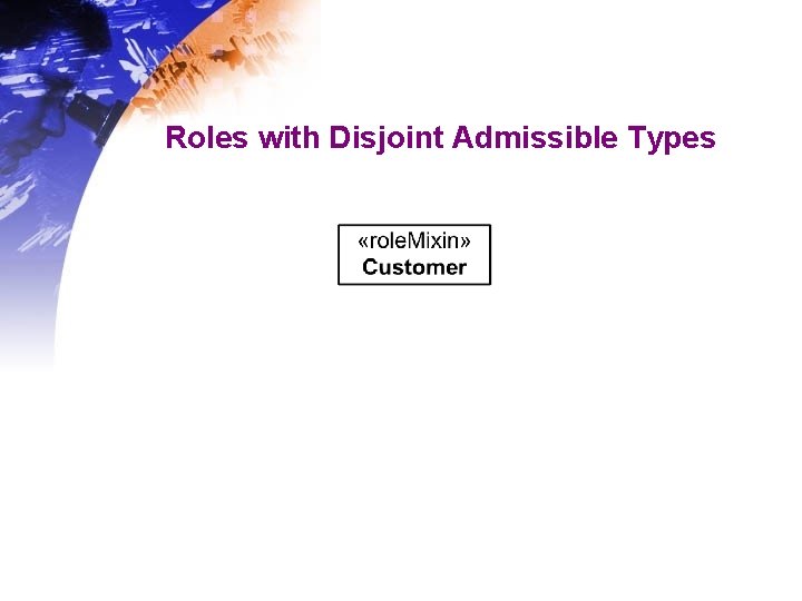 Roles with Disjoint Admissible Types Roles with Disjoint Admissible Types