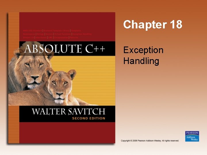 Chapter 18 Exception Handling 