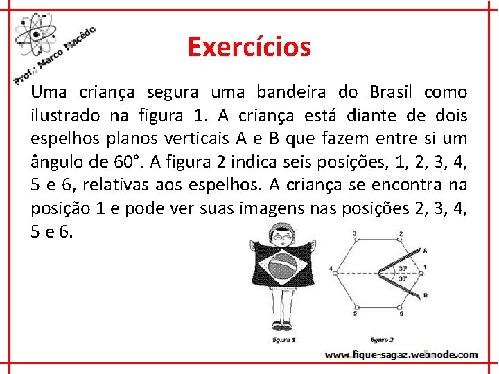Exercícios Uma criança segura uma bandeira do Brasil como ilustrado na figura 1. A