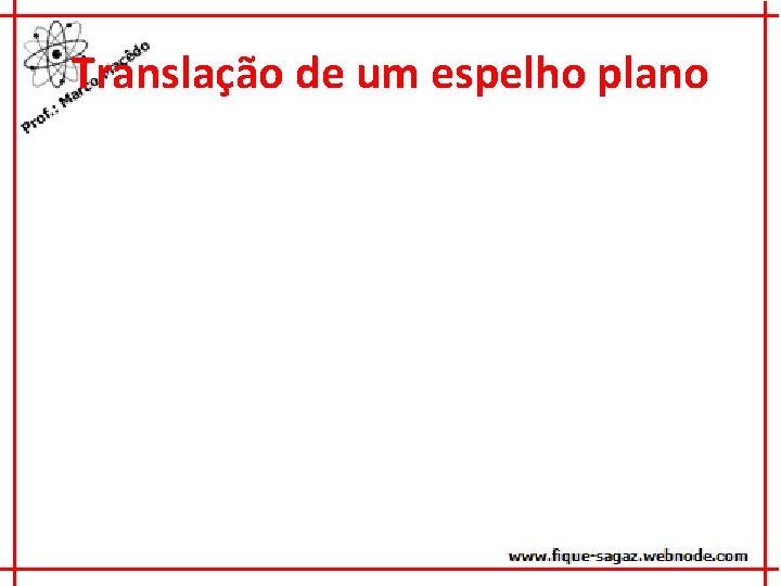 Translação de um espelho plano 