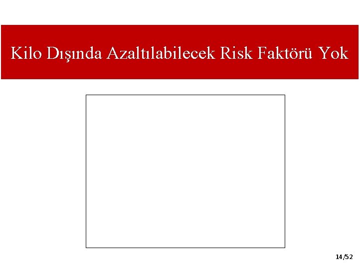 Kilo Dışında Azaltılabilecek Risk Faktörü Yok 14/52 