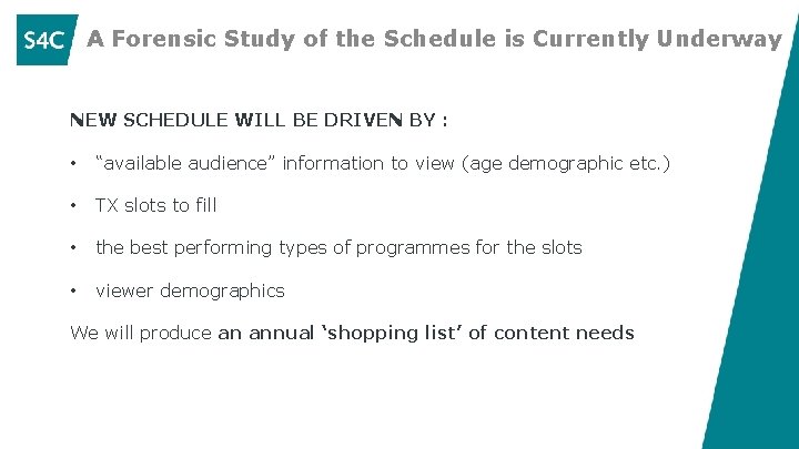 A Forensic Study of the Schedule is Currently Underway NEW SCHEDULE WILL BE DRIVEN