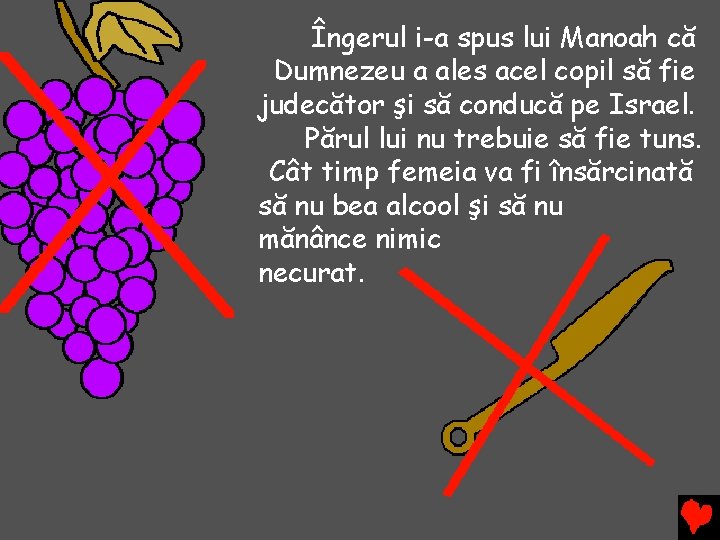 Îngerul i-a spus lui Manoah că Dumnezeu a ales acel copil să fie judecător Îngerul i-a spus lui Manoah că Dumnezeu a ales acel copil să fie judecător