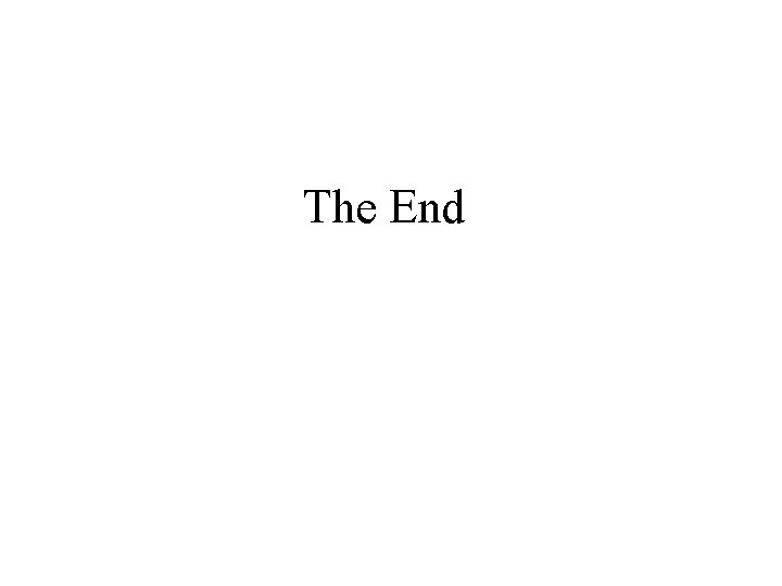 The End 