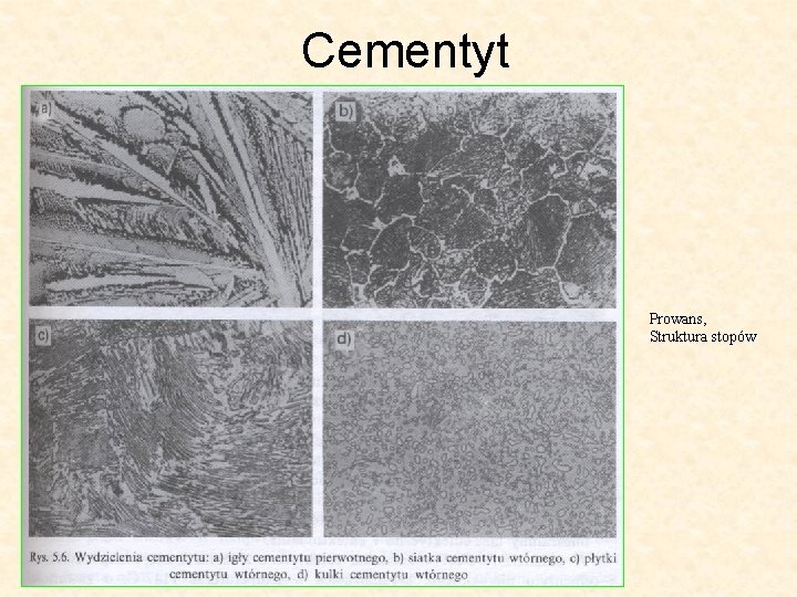 Cementyt Prowans, Struktura stopów 