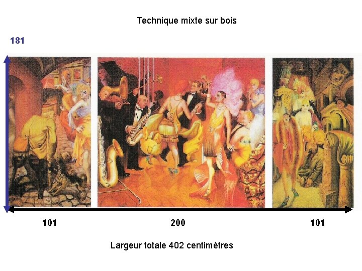 Technique mixte sur bois 181 101 200 Largeur totale 402 centimètres 101 