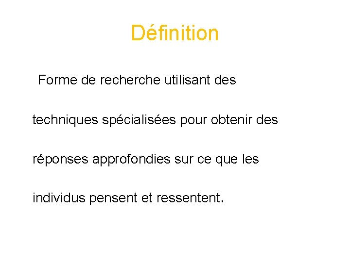 Définition Forme de recherche utilisant des techniques spécialisées pour obtenir des réponses approfondies sur Définition Forme de recherche utilisant des techniques spécialisées pour obtenir des réponses approfondies sur