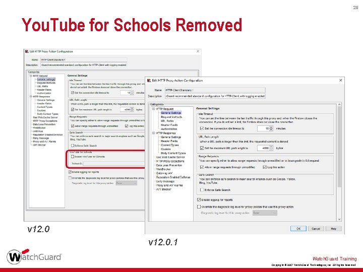 29 You. Tube for Schools Removed v 12. 0. 1 Watch. Guard Training Copyright