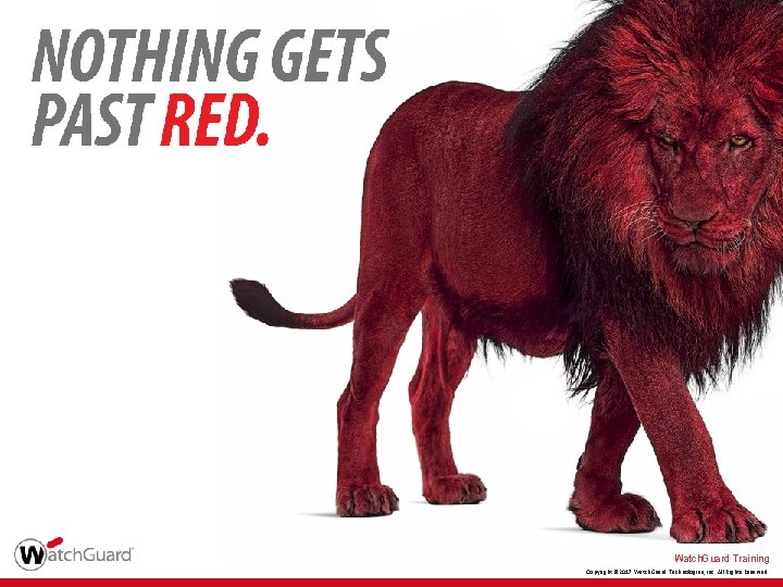 Watch. Guard Training Copyright © 2017 Watch. Guard Technologies, Inc. All Rights Reserved 