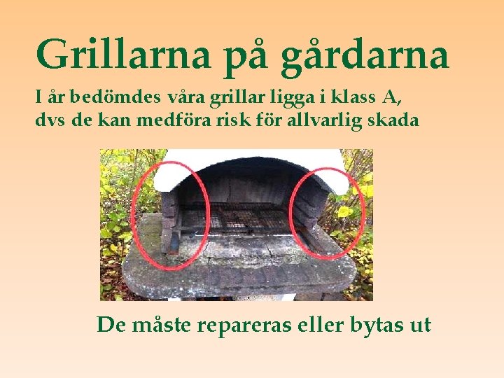 Grillarna på gårdarna I år bedömdes våra grillar ligga i klass A, dvs de