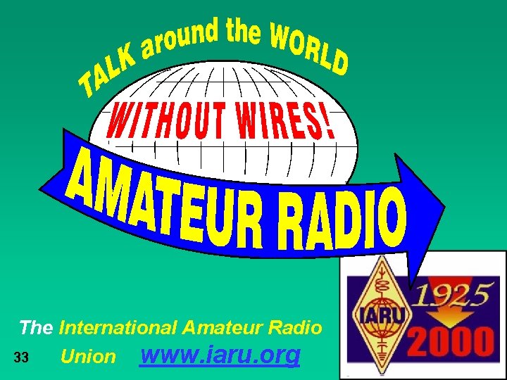 The International Amateur Radio 33 Union www. iaru. org 