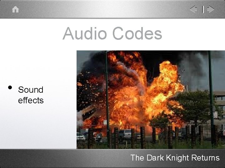 Audio Codes • Sound effects The Dark Knight Returns 