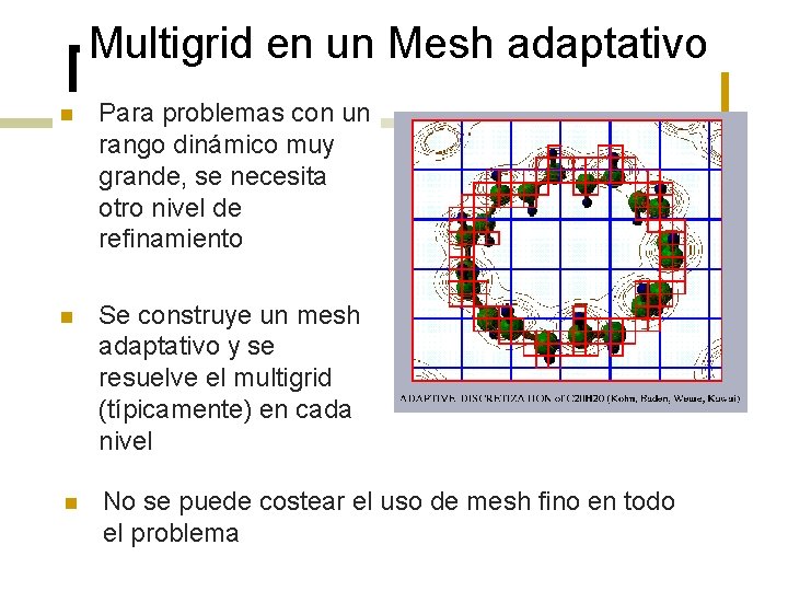 Multigrid en un Mesh adaptativo n Para problemas con un rango dinámico muy grande,