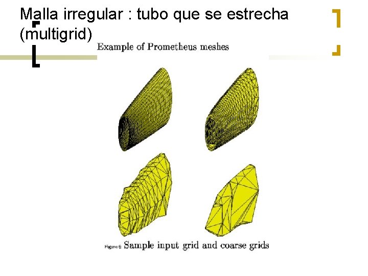 Malla irregular : tubo que se estrecha (multigrid) 