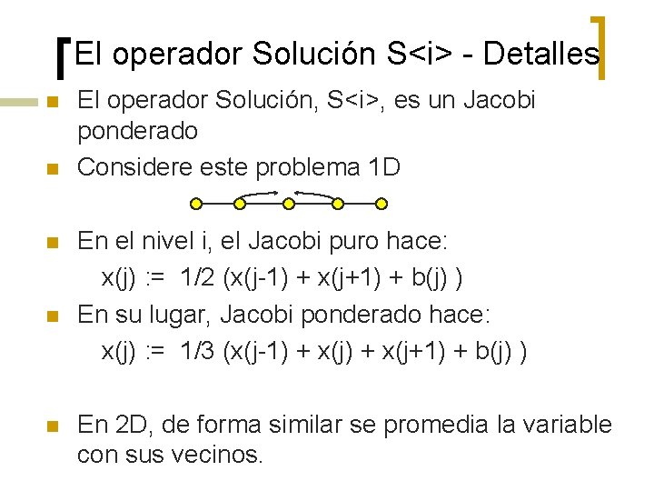 El operador Solución S<i> - Detalles n n n El operador Solución, S<i>, es