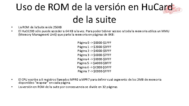  • • Uso de ROM de la versión en Hu. Card de la
