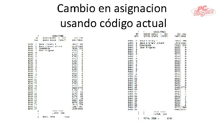 Cambio en asignacion usando código actual 