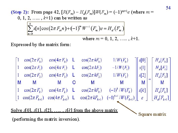 (Step 2): From page 42, [R(Fm) Hd(Fm)]W(Fm) = 0, 1, 2, …. . ,