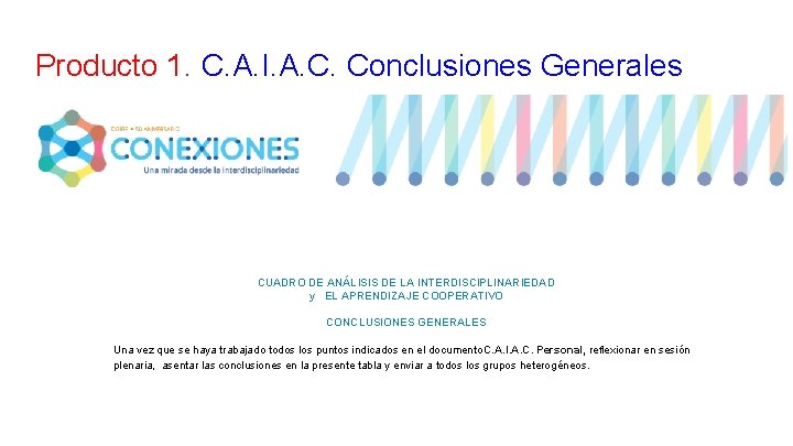 Producto 1. C. A. I. A. C. Conclusiones Generales CUADRO DE ANÁLISIS DE LA