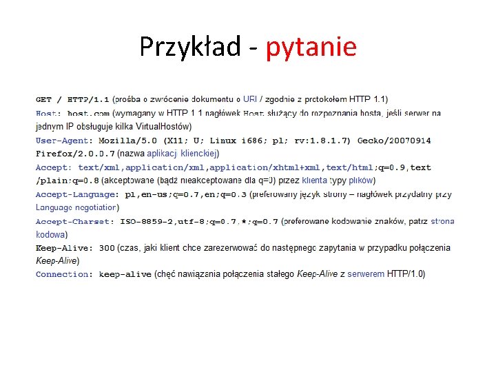 Przykład - pytanie 