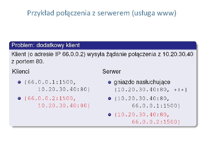 Przykład połączenia z serwerem (usługa www) 