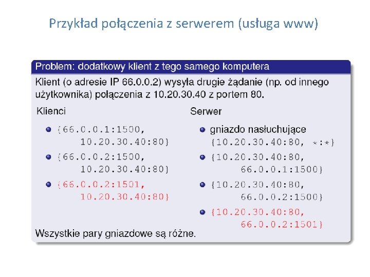 Przykład połączenia z serwerem (usługa www) 