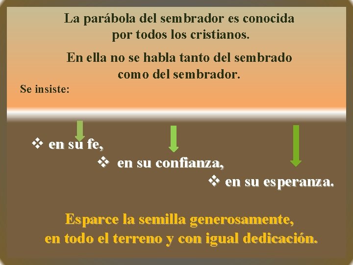 La parábola del sembrador es conocida por todos los cristianos. En ella no se