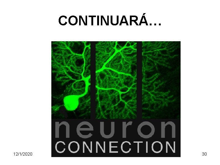 CONTINUARÁ… 12/1/2020 30 