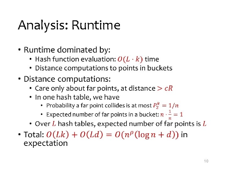 Analysis: Runtime • 10 