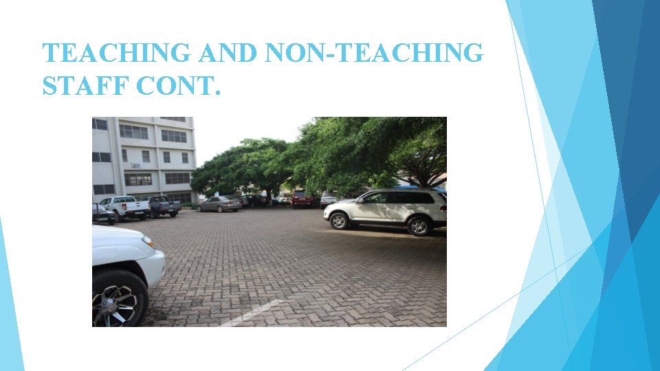 TEACHING AND NON-TEACHING STAFF CONT. TEACHING AND NON-TEACHING STAFF CONT.