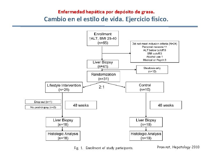 Enfermedad hepática por depósito de grasa. Cambio en el estilo de vida. Ejercicio físico.